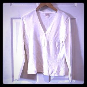 3/$20 Classic White Long sleeve Cadigan